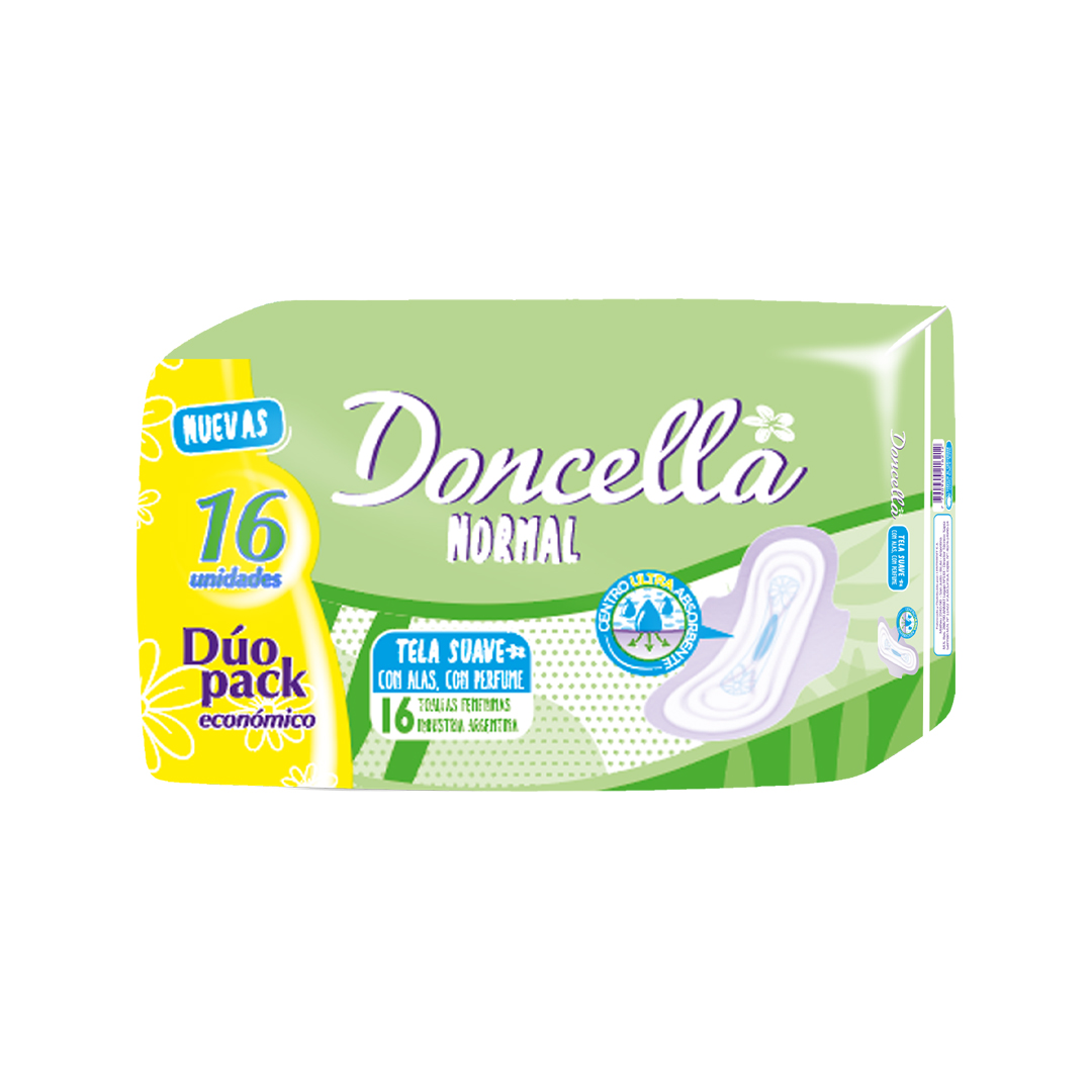 Doncella Normal dúo pack — tela suave con alas, con perfume